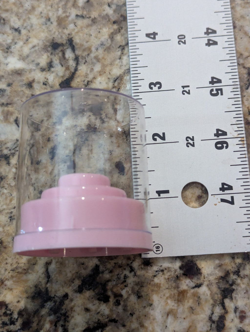 48 Hole Acrylic Nail Drill Bit Holder Cake with Clear Cover & Pink