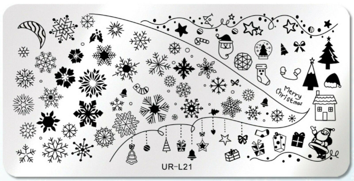Christmas Nail Art Stamping Plate DIY Manicure Template UR-L21