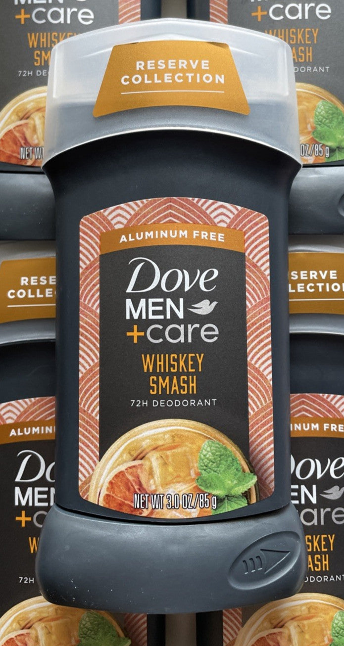 Dove Men + Care Whiskey Smash Deodorant Stick 72H Aluminum-Free 3 oz - Pack of 6