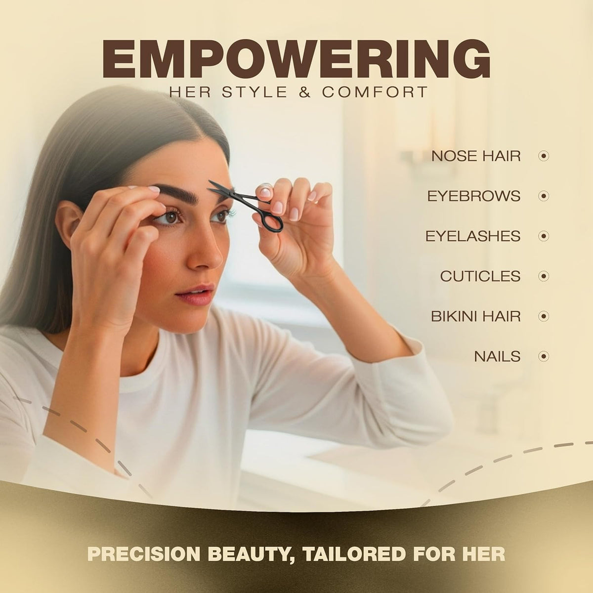 Professional Stainless Steel Eyebrow & Facial Hair Trimming Scissors Set