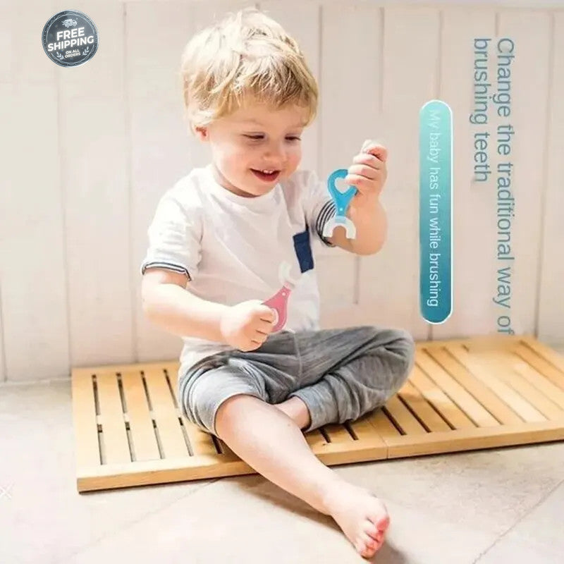 Children's U-Shaped Toothbrush Pack of 2 for Ages 4-6 - Gentle Oral Cleaner