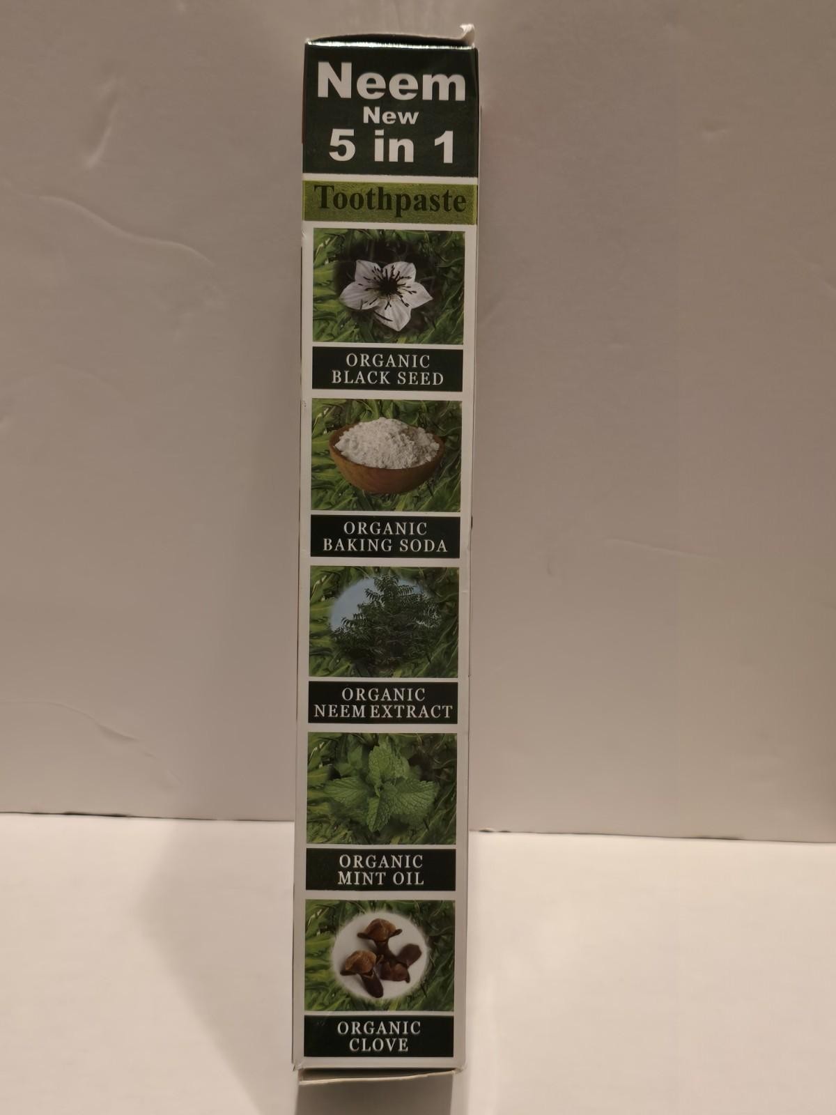 Organic Neem Toothpaste Mint Black Seed Fluoride-Free Vegan 6.5 OZ
