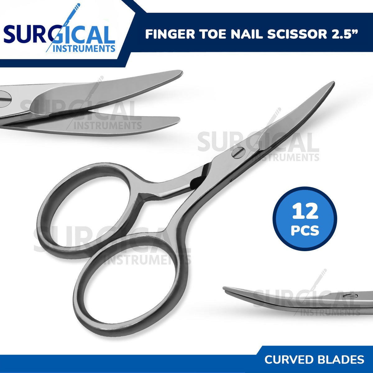 12 Pcs Curved Nail & Cuticle Scissors Set - Manicure and Pedicure Tools