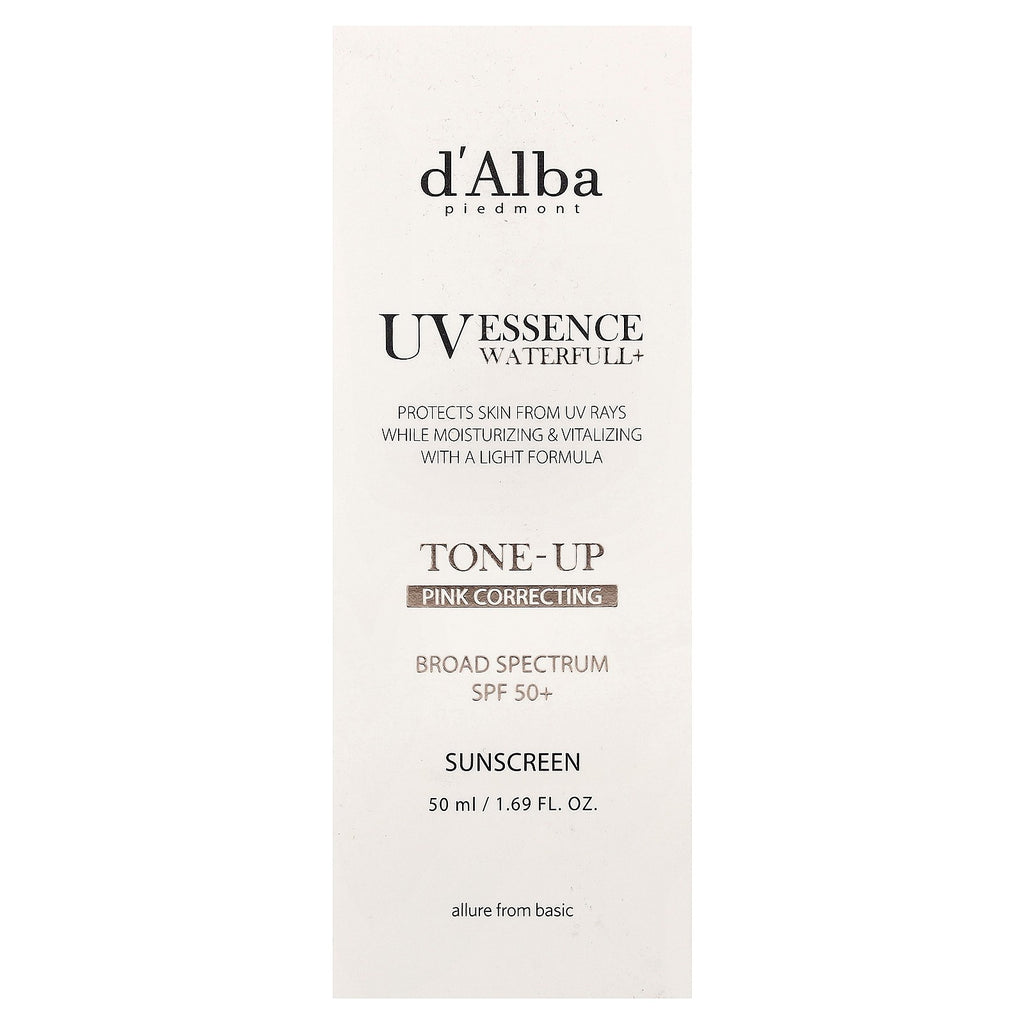 SPF 50+ Waterproof Tone-Up Pink Sunscreen - Hydrating UV Protector for Face