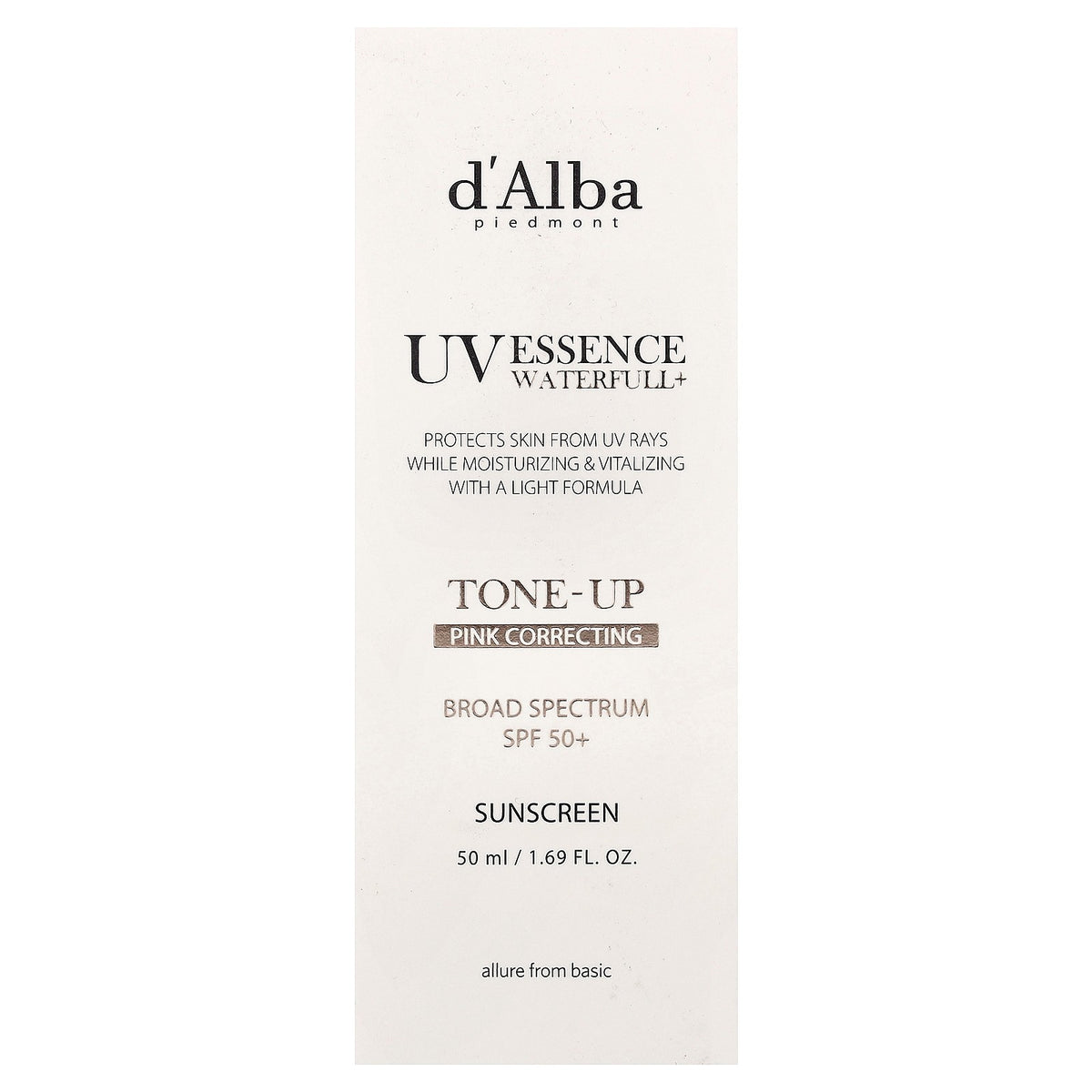 SPF 50+ Waterproof Tone-Up Pink Sunscreen - Hydrating UV Protector for Face
