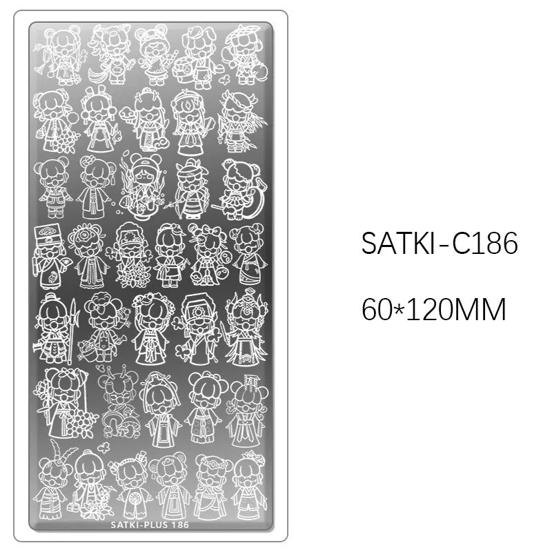 Satki Nail Stamping Plate C186 - New in Package for Nail Art