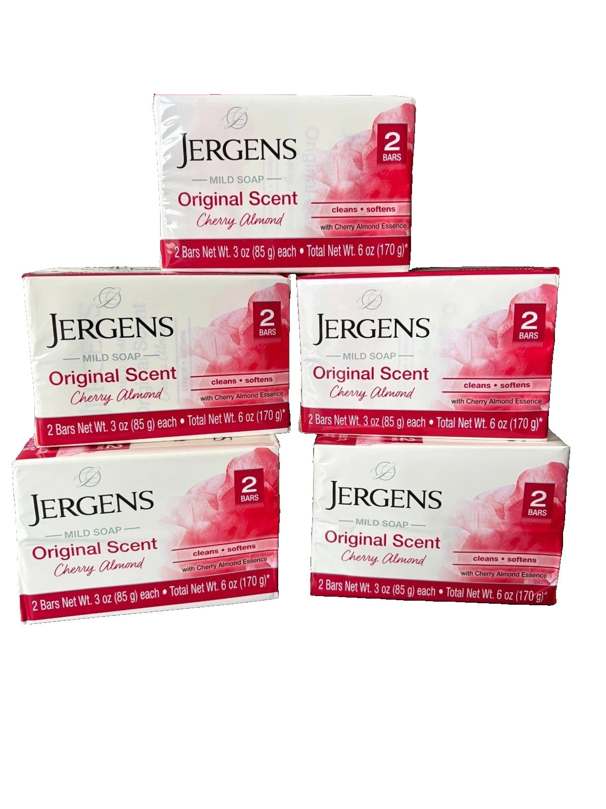 Jergens Cherry Almond Mild Bar Soap - 10 Pack, Original Scent