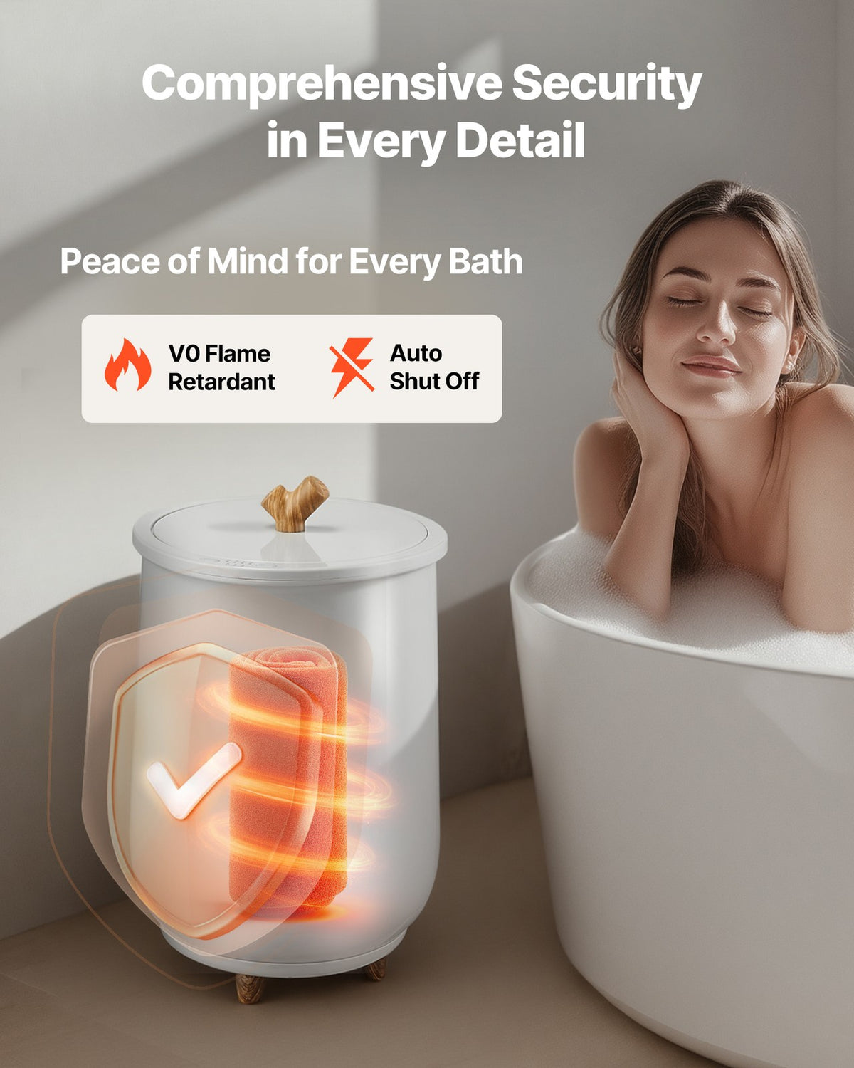 20L Towel Warmer Bucket with LED Light, Timer & Temperature Control