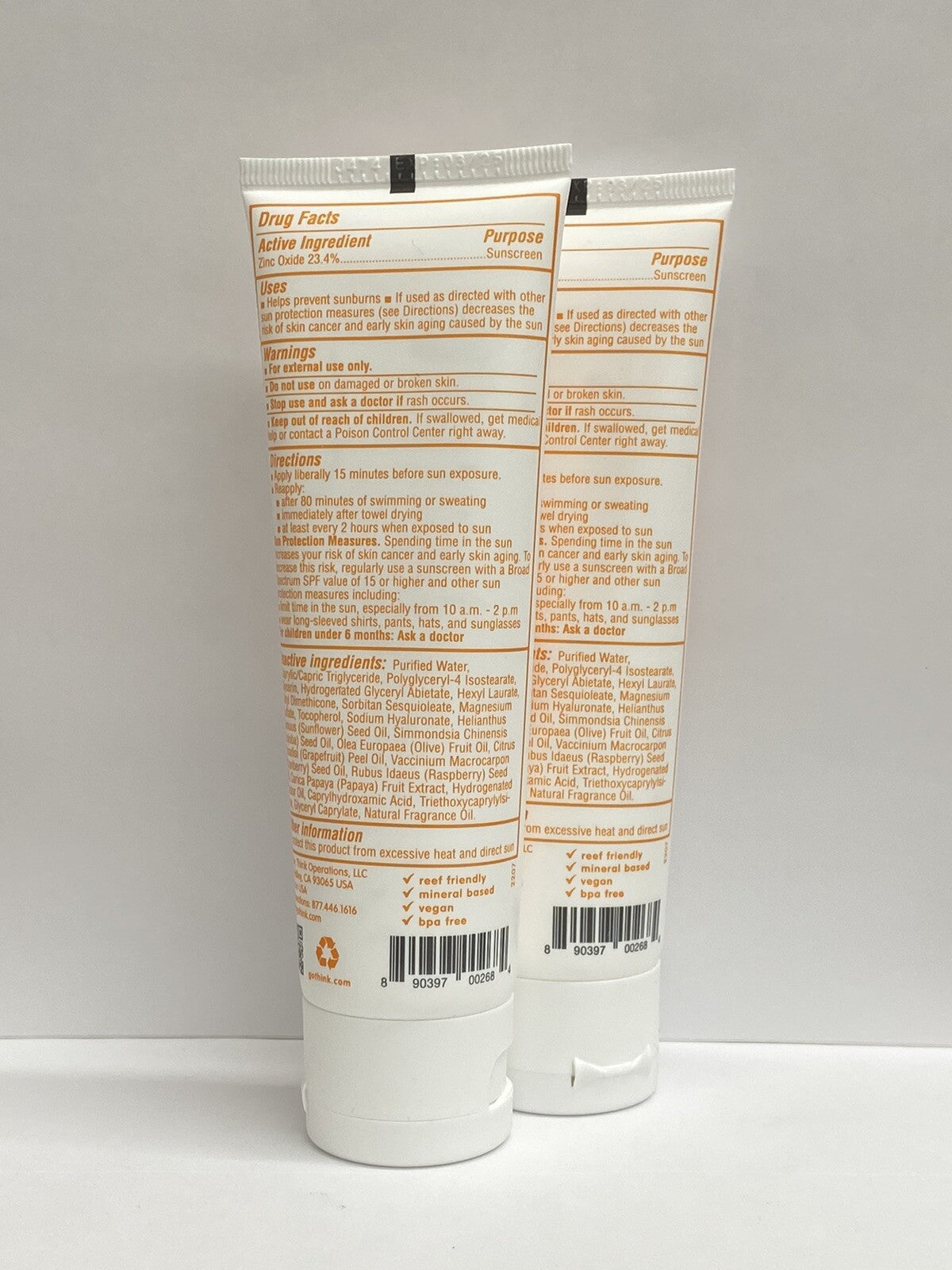 Baby Sunscreen Lotion SPF 50 - 3 oz White for Babies - 2 Pack