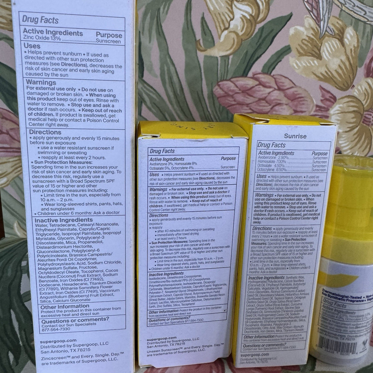 Supergoop Sunscreen Bundle with Unseen Zincscreen Glowscreen & Setting Mist