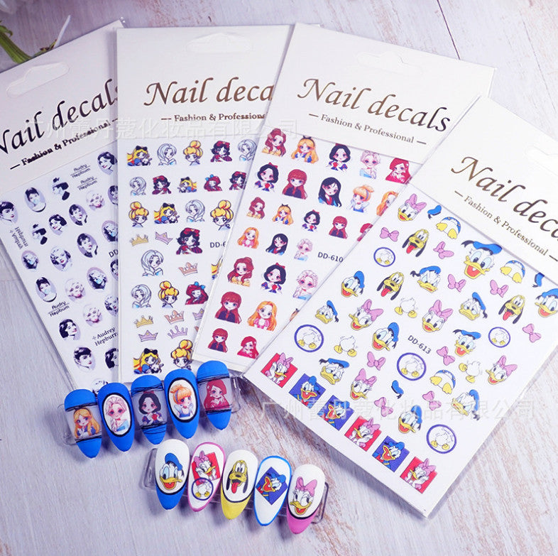 3D Nail Stickers for Nail Art - Princess Crown Pattern, Adhesive Transfer Decals for DIY Nails