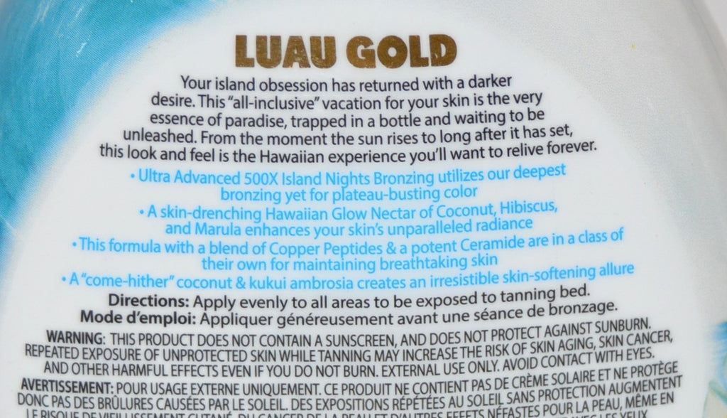 Luau Gold 500X Black Bronzer Tanning Lotion 13.5 oz - Ultra Advanced Formula