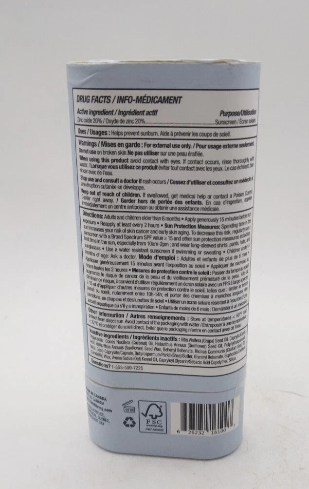 Mineral Sunscreen Stick SPF 30 - Plastic-Free, 2.1 Oz - Attitude