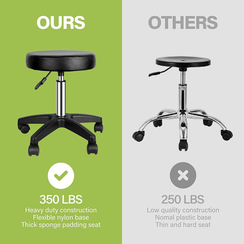 Adjustable Hydraulic Swivel Salon Stool Chair PU Leather Seat for Beauty & Tattoo