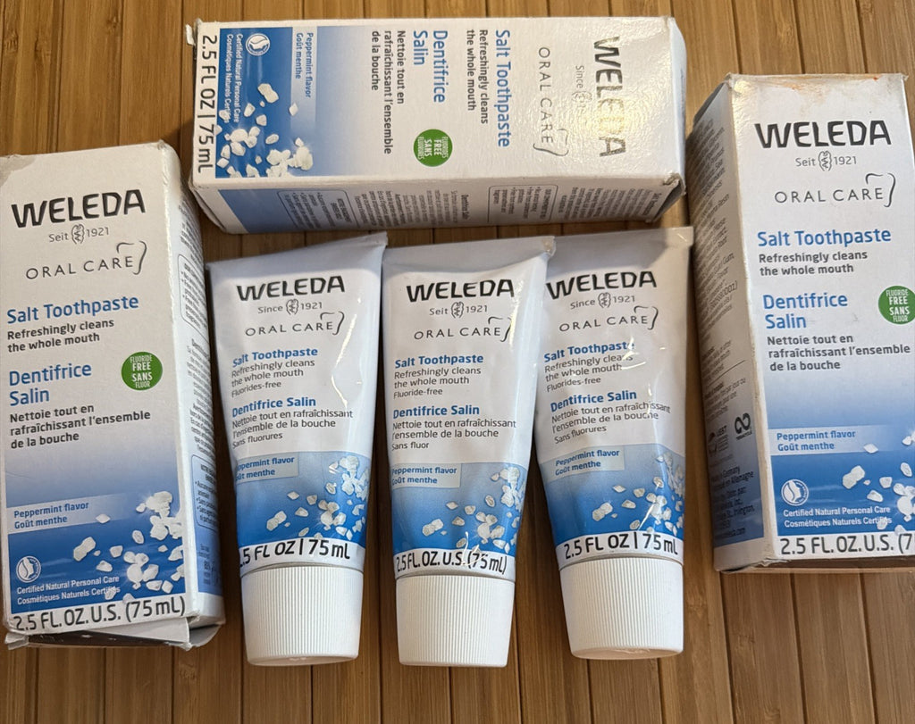 Natural Salt Toothpaste 2.5 Fl Oz - Pack of 6, Dented Tubes, New