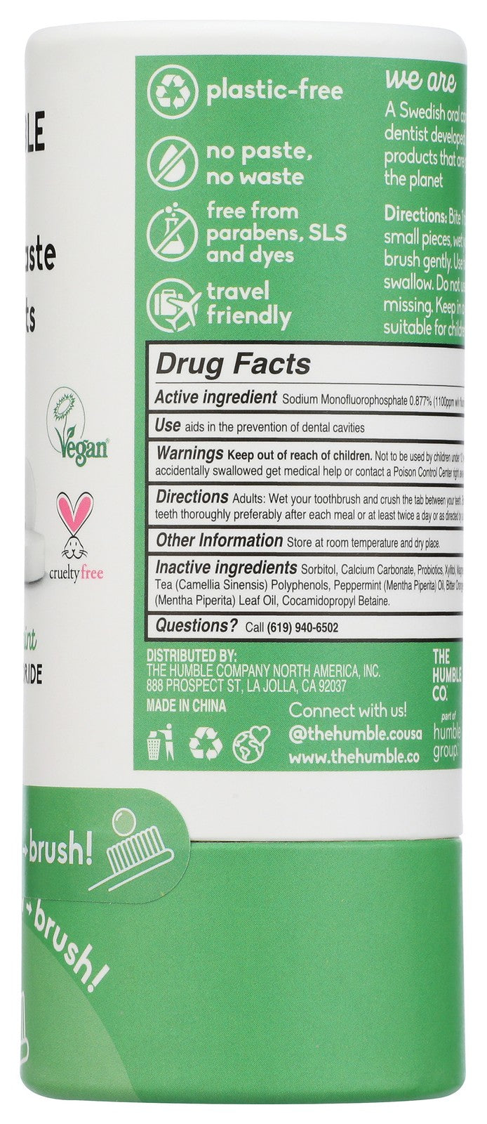 Fresh Mint Fluoride Toothpaste Tablets - 60 Count, 6 Pack