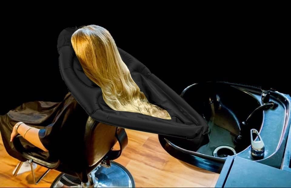 Inflatable Shampoo Funnel Cape with Pump for Hair Washing in Salon & Home