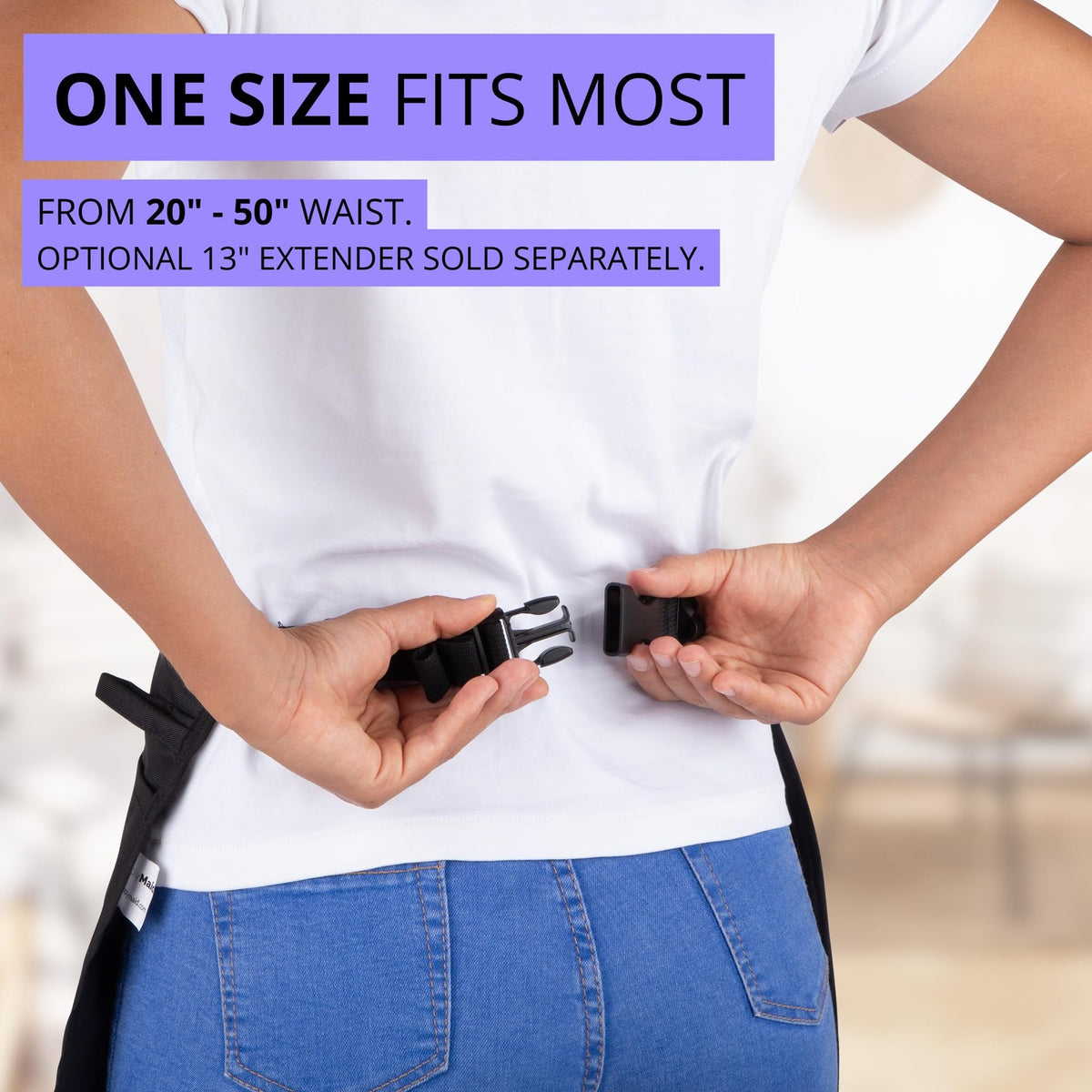 Waterproof Hair Stylist Apron with 5 Pockets, Adjustable Half Waist Salon Apron
