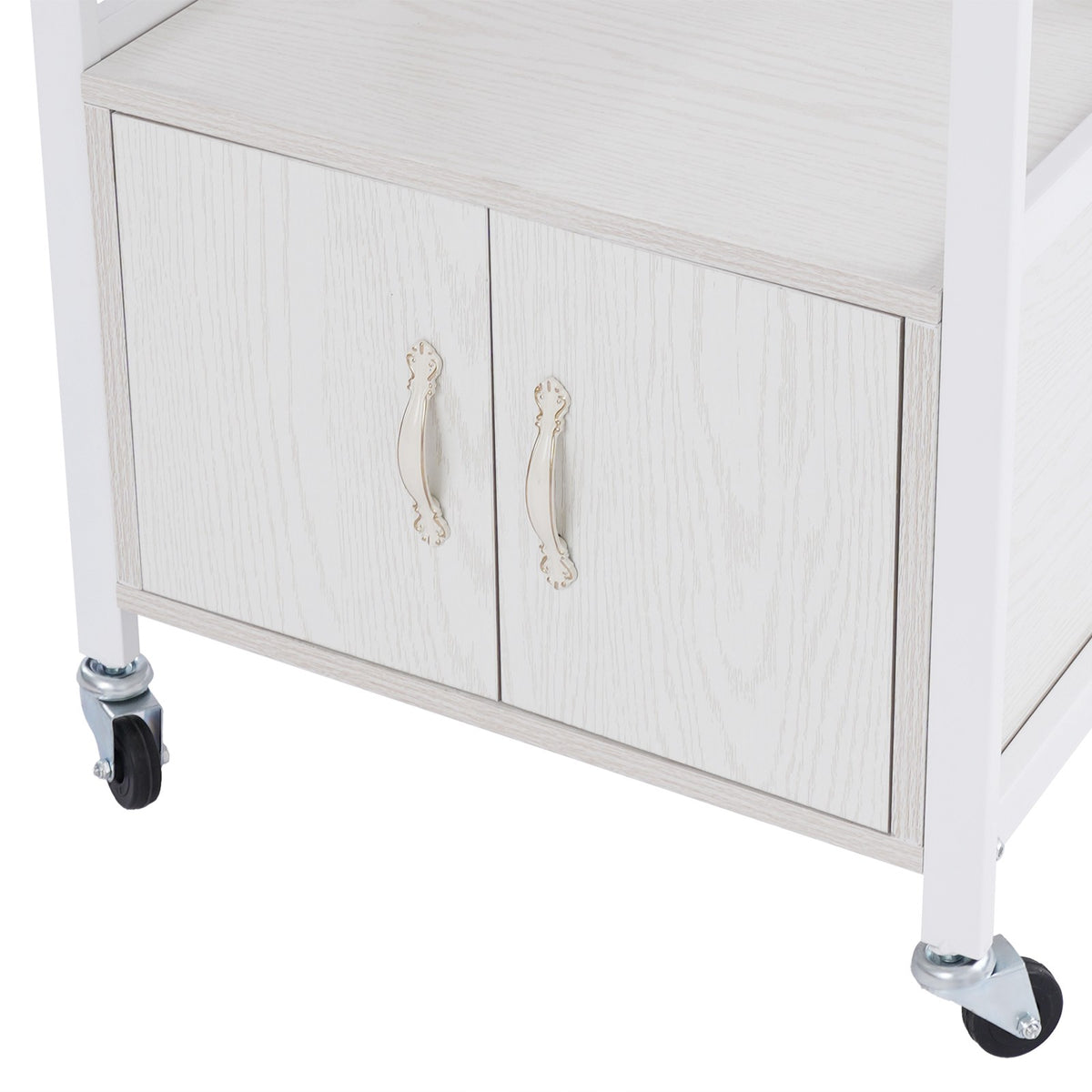 Salon Beauty Trolley Rolling Cart Storage Cabinet with Drawer - White