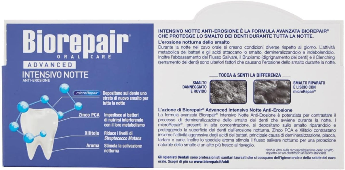 Remineralizing Night Toothpaste 75ml - Enamel Repair, Fluoride-Free, Made in Italy