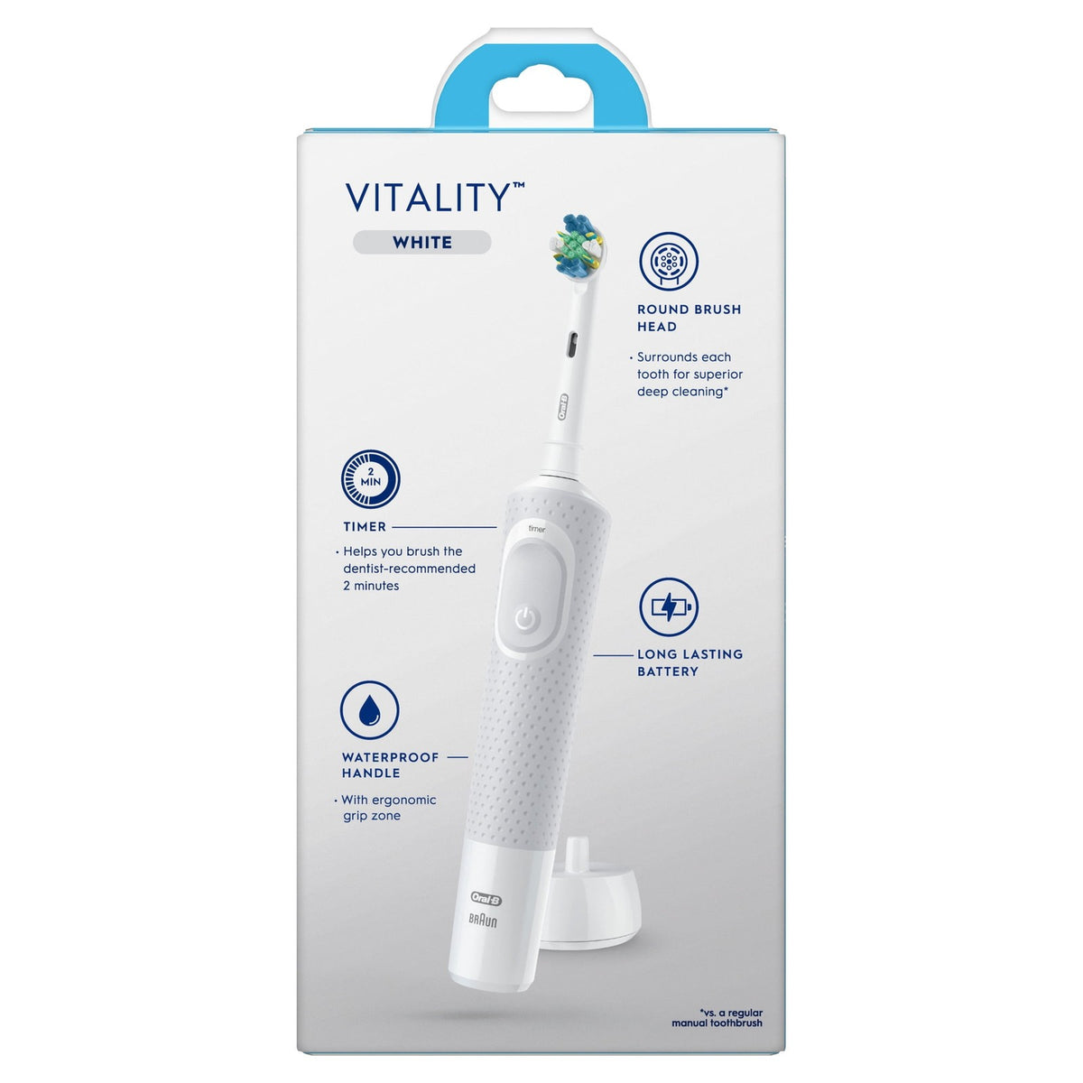 Rechargeable Electric Toothbrush with FlossAction Brush Head - Deep Cleaning