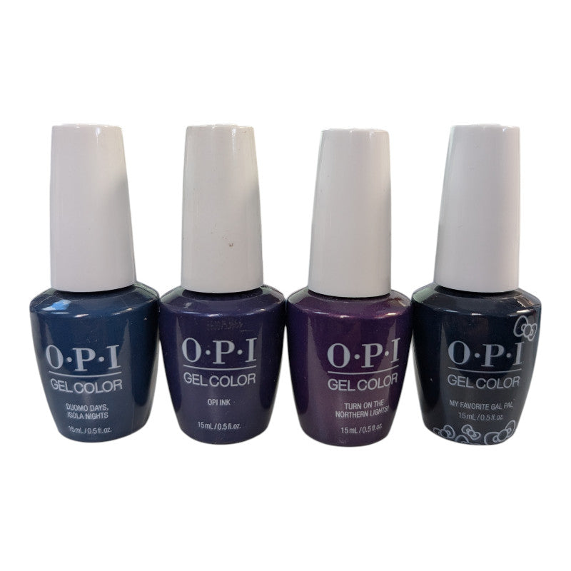 OPI GelColor Nail Polish Mixlot 4 Shades Deep Blue & Purple 0.5oz