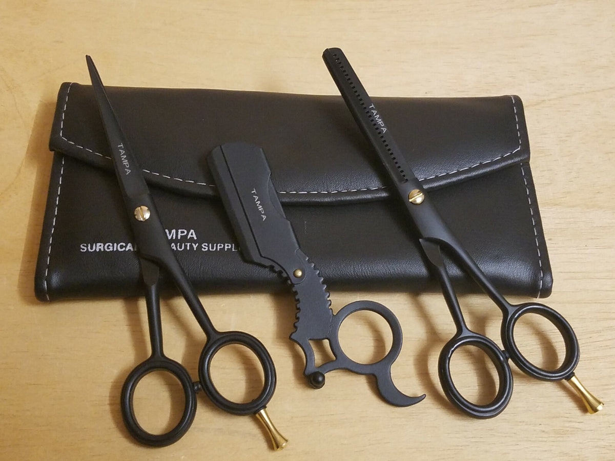 6 Inch Professional Hair Cutting Scissors and Razor Set for Barbershop