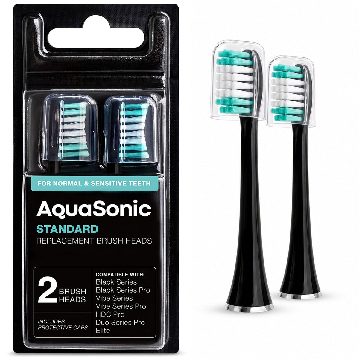 Genuine Replacement Brush Heads for AquaSonic Toothbrushes 2 Pack