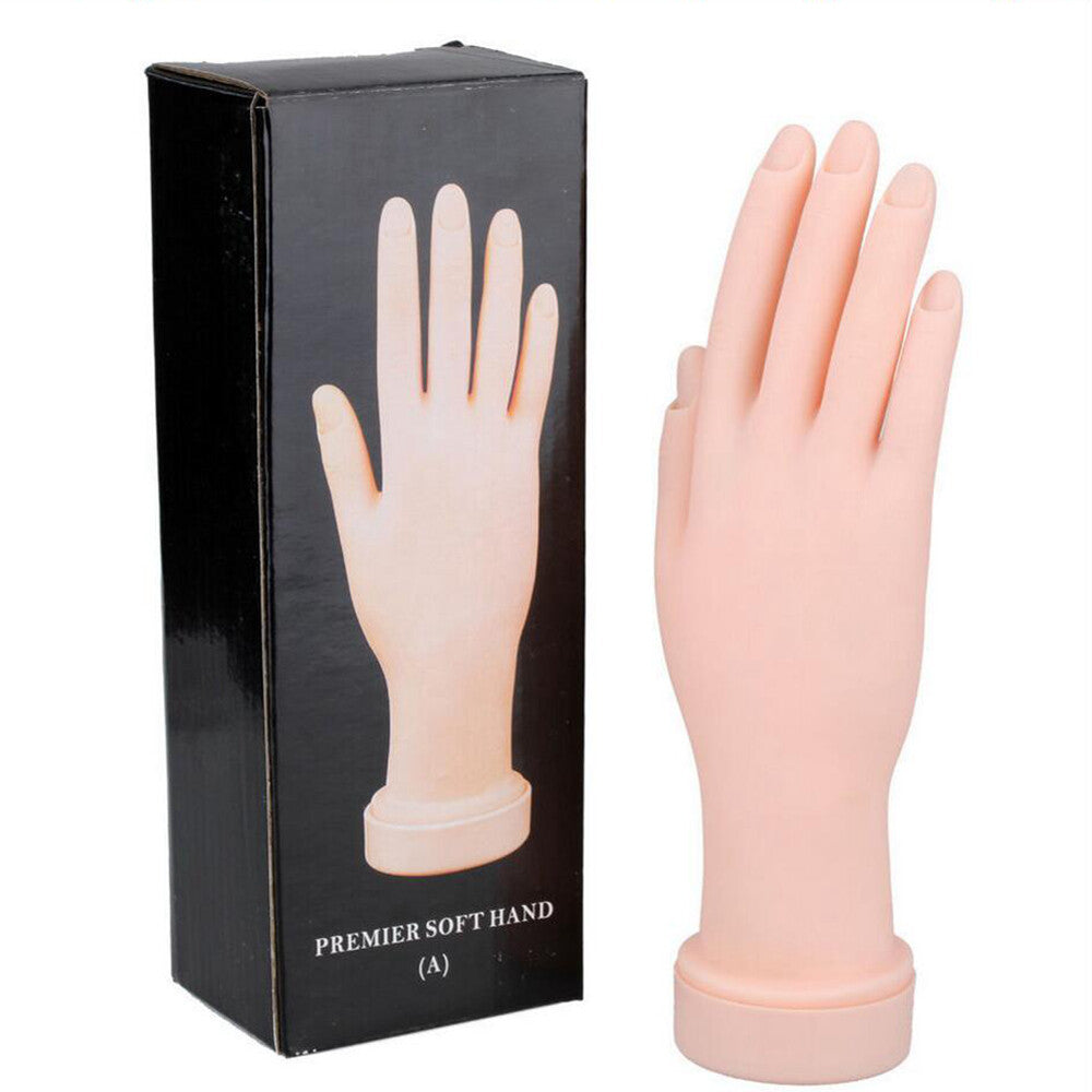 Flexible Nail Art Practice Hand - Reusable Manicure Tips & Practice Tool