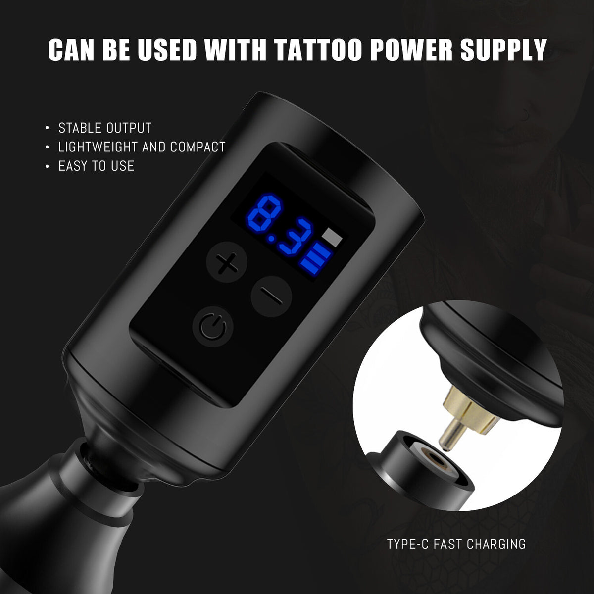Tattoo Kit Complete with Aluminum Machine, RCA Cable, Grips & Tape