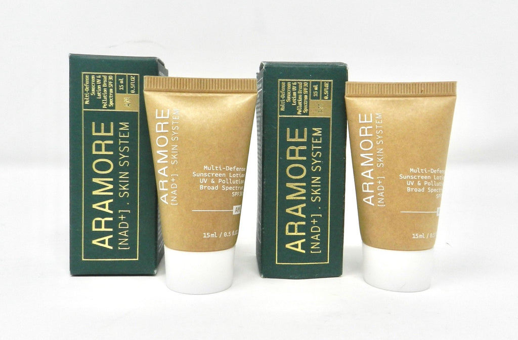 Aramore SPF 30 Sunscreen Set of 2 Travel Size 0.5 oz Skin Protection