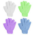 Exfoliating Bath Gloves Set - Double Sided Shower Scrubber for Body and Face, 4 Pairs