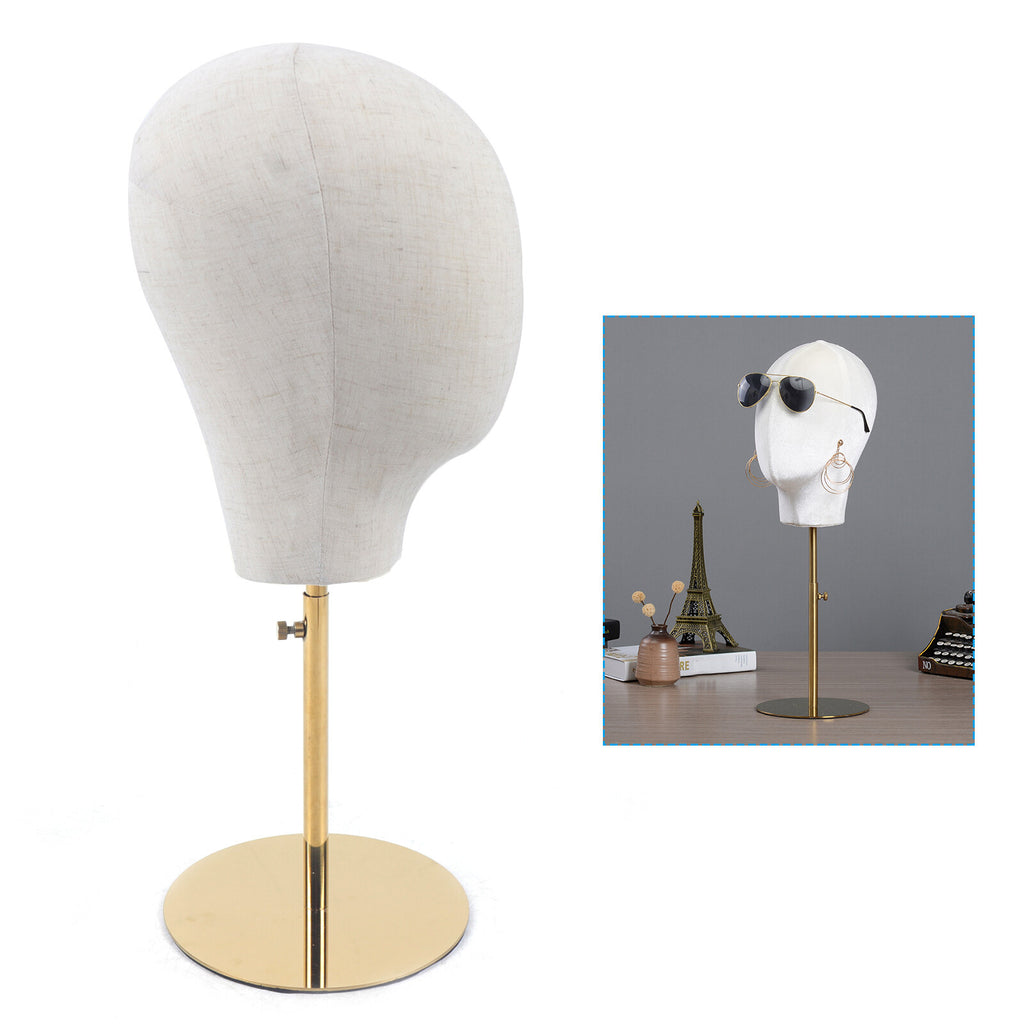 Adjustable Mannequin Head for Wig and Hat Display, 18-26 Inch Height, Metal Stand
