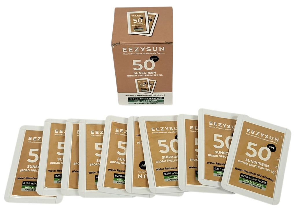 Mineral SPF 50 Sunscreen Packets - Travel Size 10 Packets 0.27oz