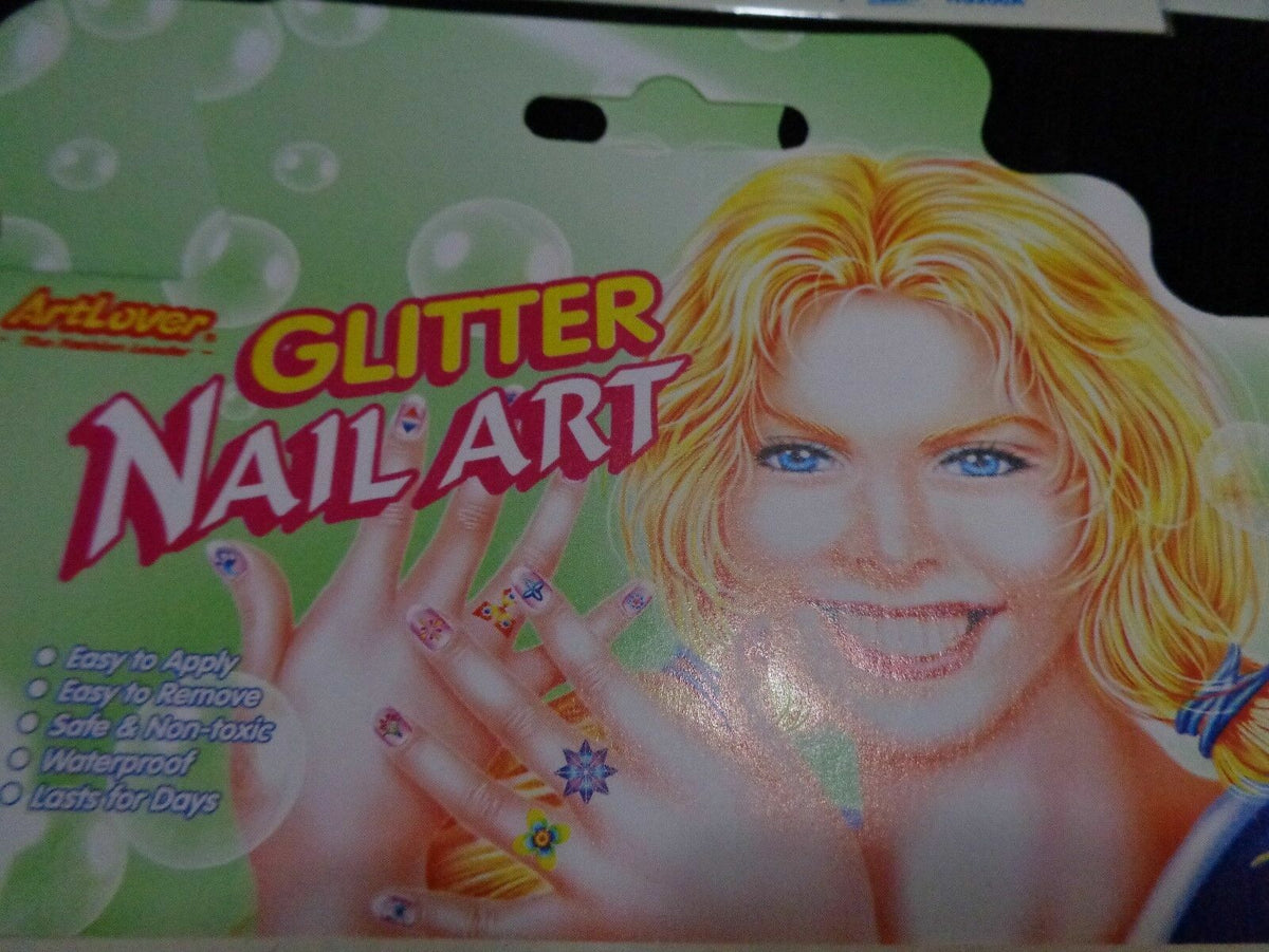 Water Transfer Glitter Nail Art Stickers - 12 Sheets Manicure Decorations