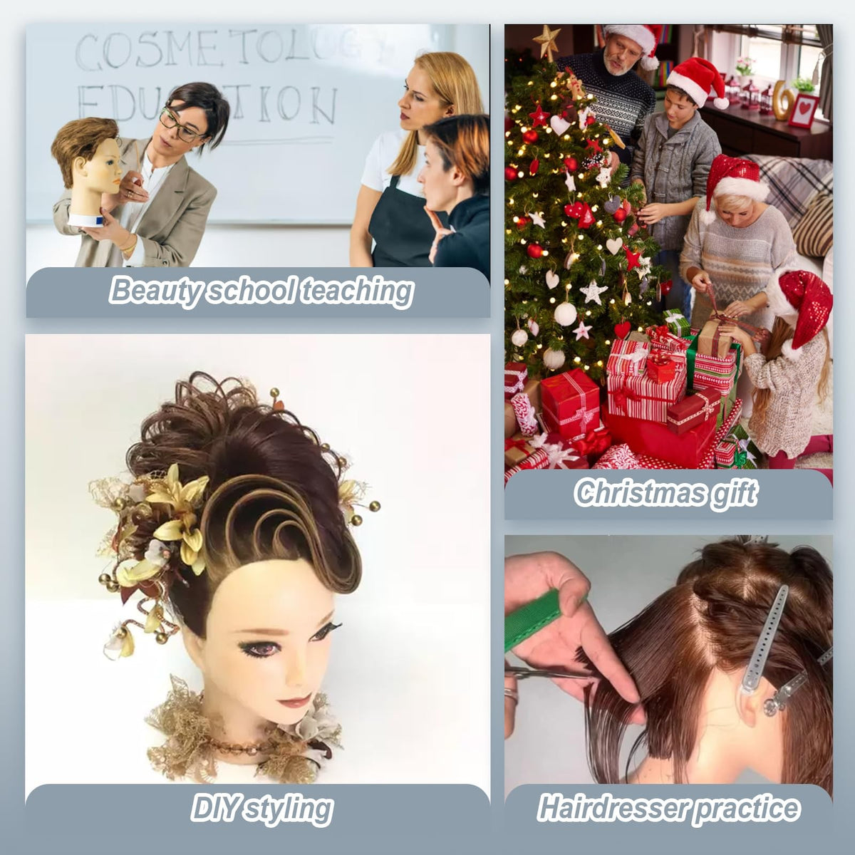 Mannequin Head with 80% Human Hair for Hair Styling Practice 26-28 Inch