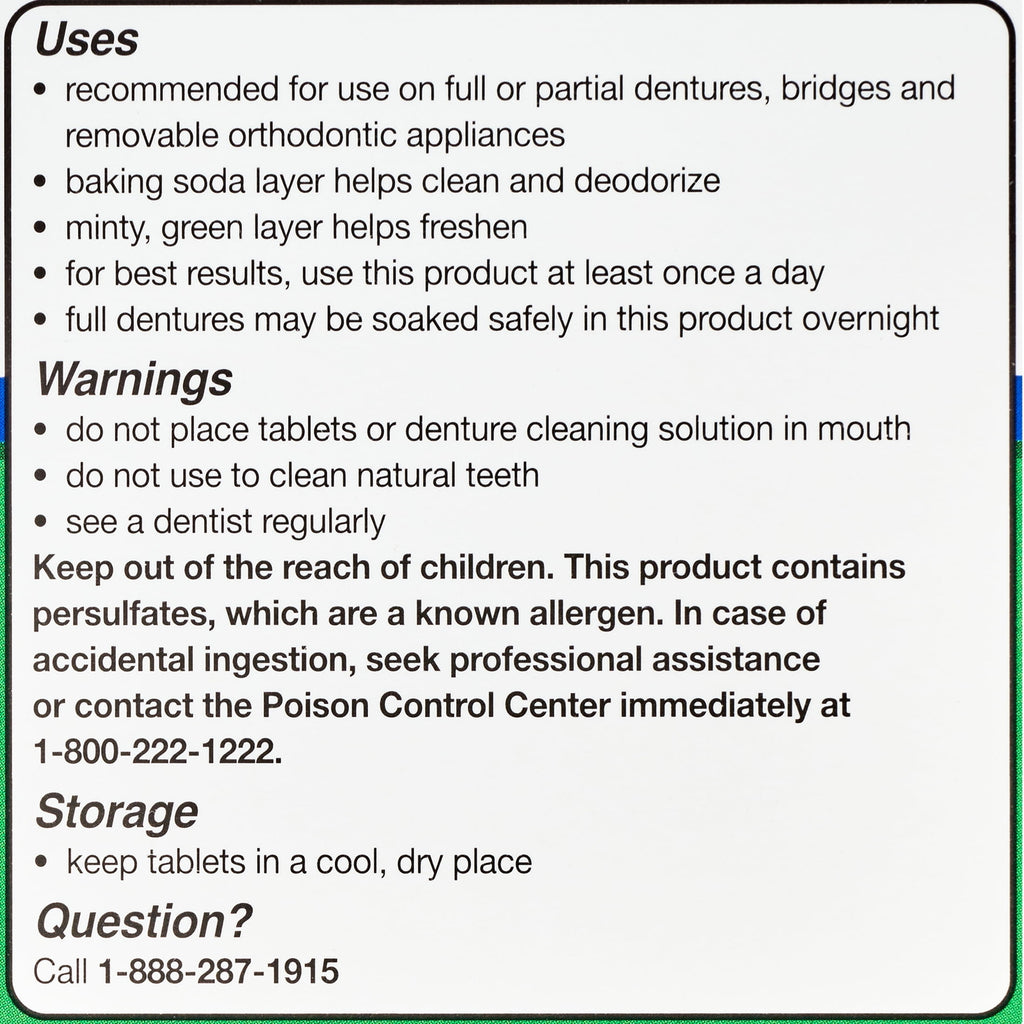 Denture Cleanser Tablets Twin Pack - Antibacterial Whitening & Odor Removal