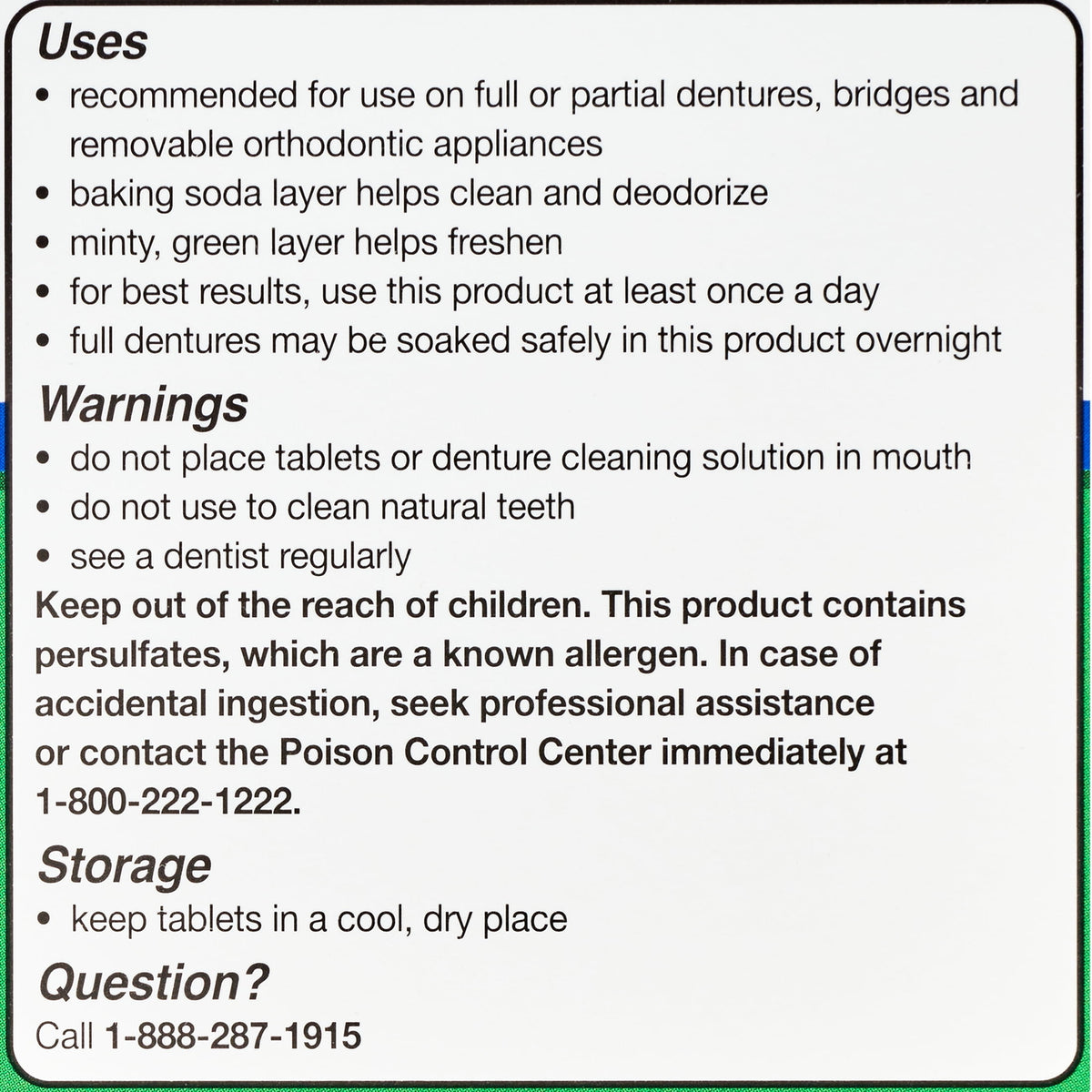 Denture Cleanser Tablets Twin Pack - Antibacterial Whitening & Odor Removal