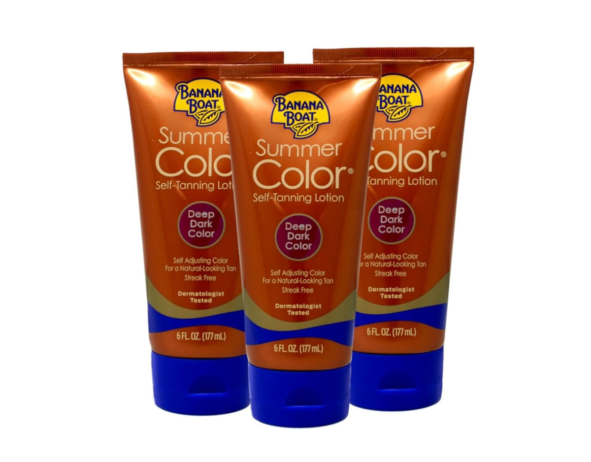 Self-Tanning Lotion Deep Dark Color 3 Pack - Oil-Free with Aloe & Vitamin E