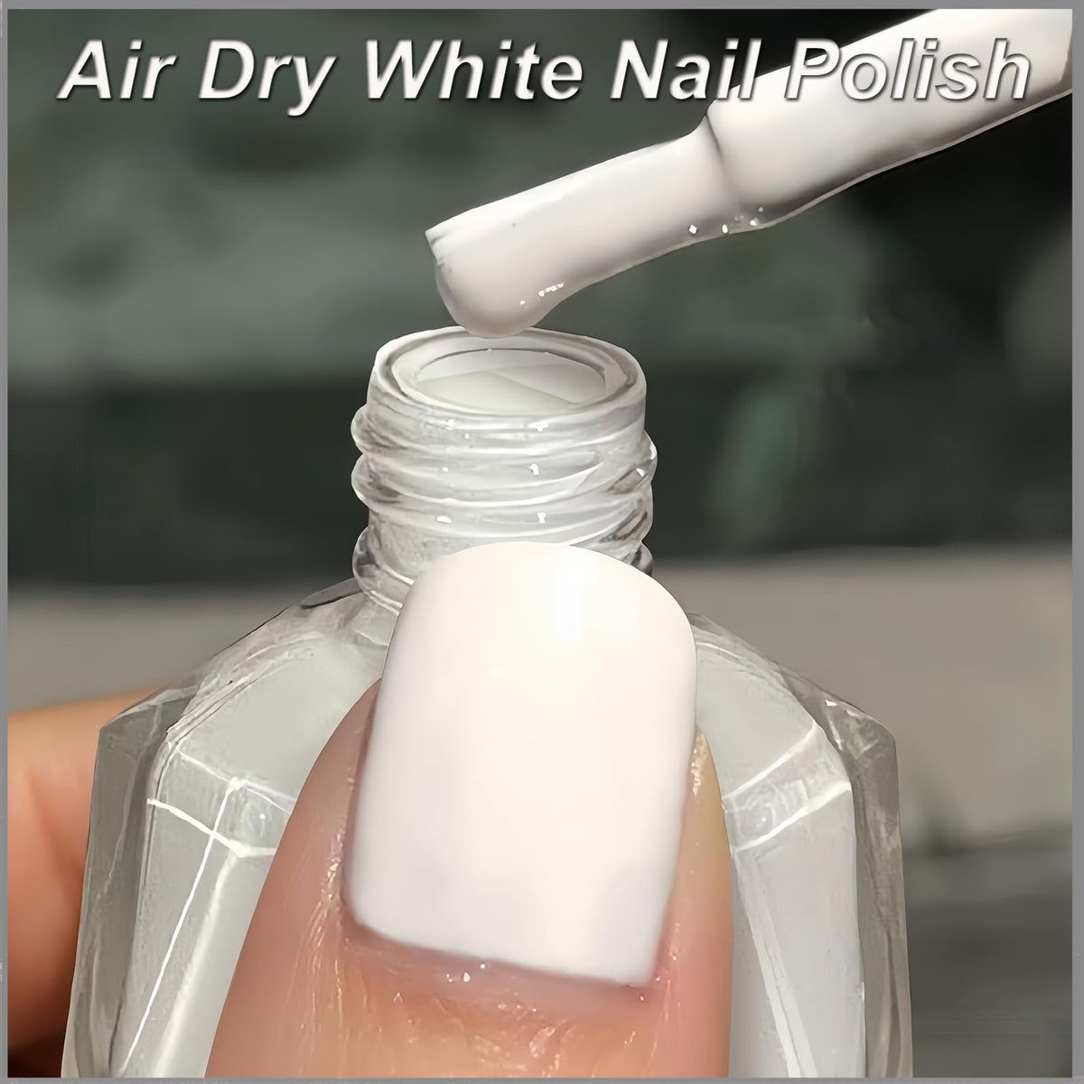 Quick Dry White Nail Polish - Milky White Long-Lasting Glossy Finish
