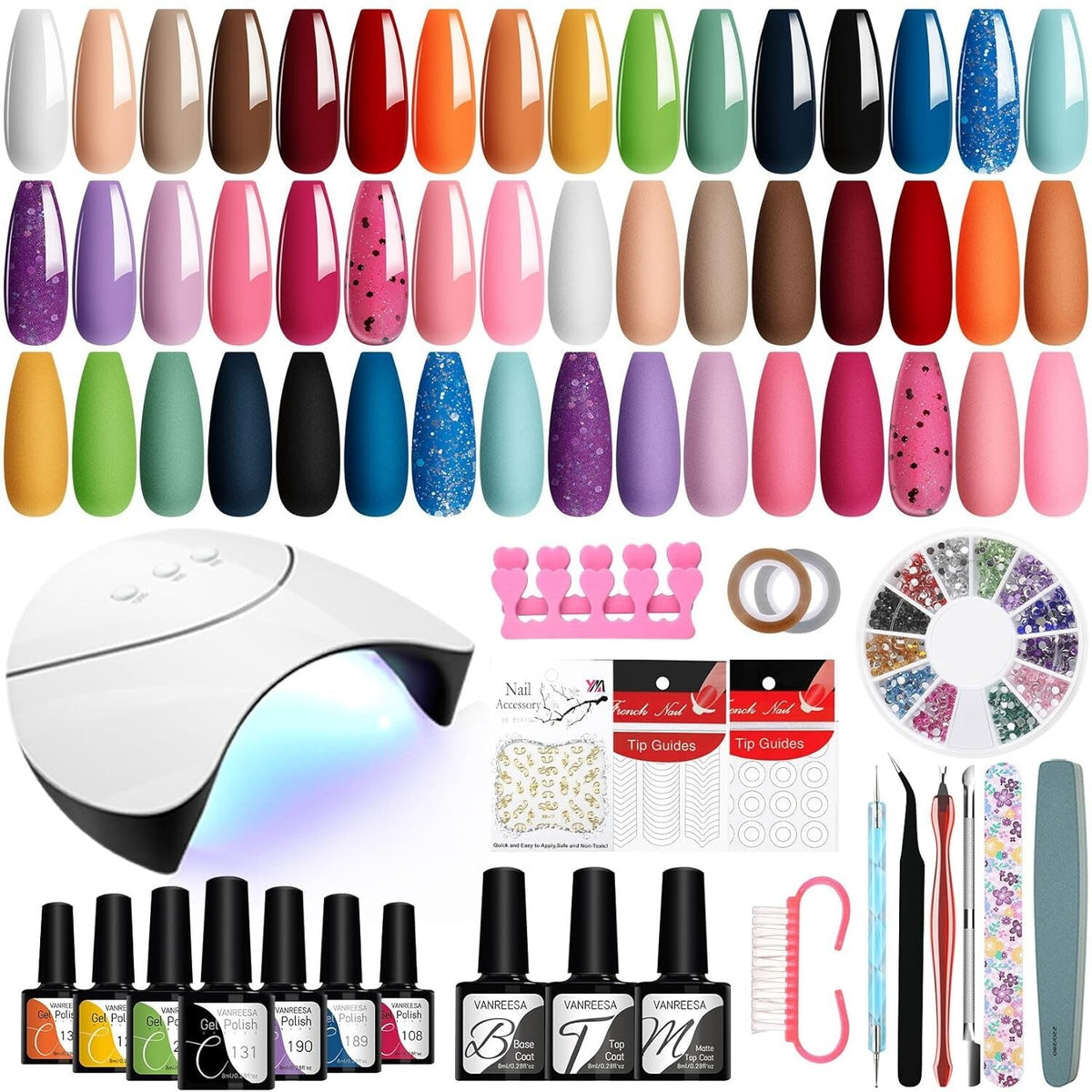 Gel Nail Polish Kit with UV Lamp Light Professional Manicure Set