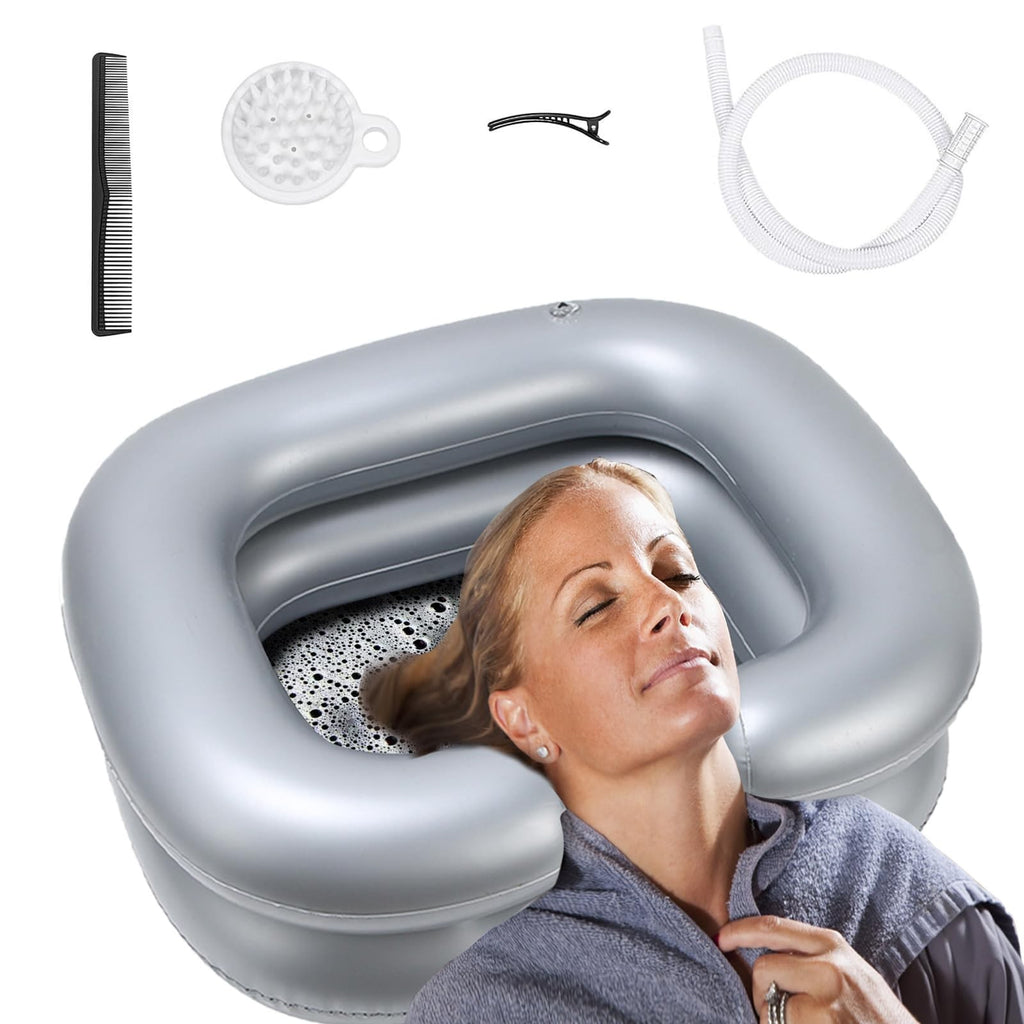 Inflatable Hair Wash Basin for Bedridden & Elderly Care, Portable Shampoo Bowl