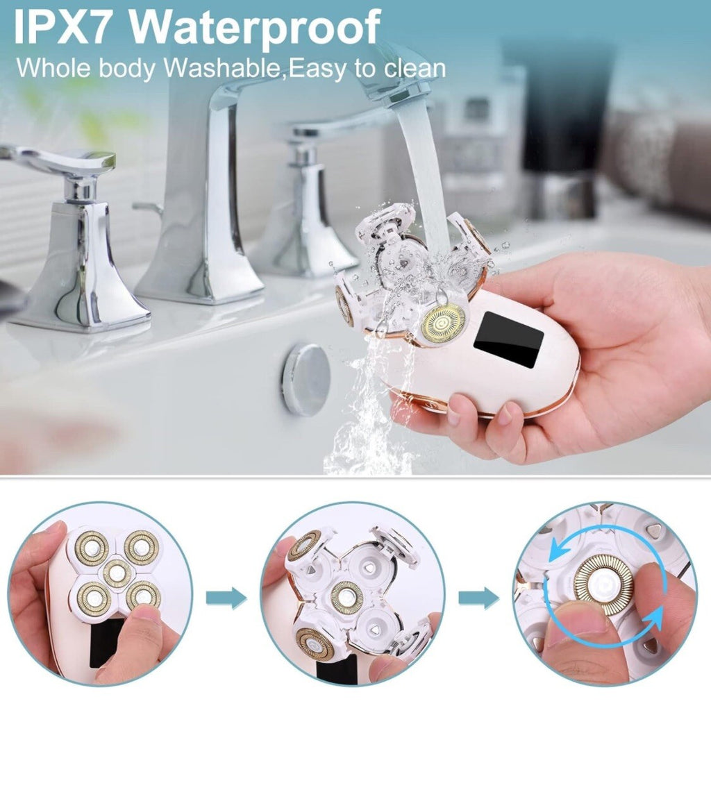 Women Waterproof Electric Bikini Hair Shaver Rechargeable Wet Dry Razor