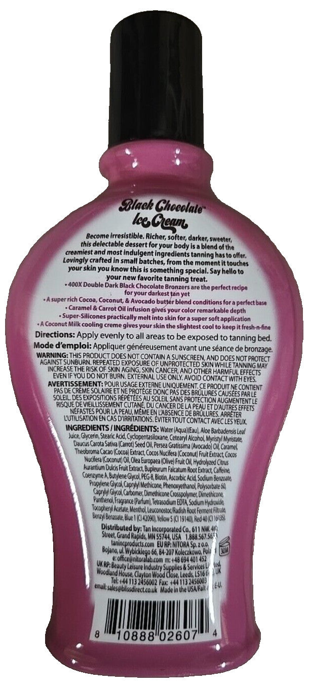 Double Dark Black Chocolate Ice Cream Tanning Lotion 7.5oz - Bronzing Skin Care