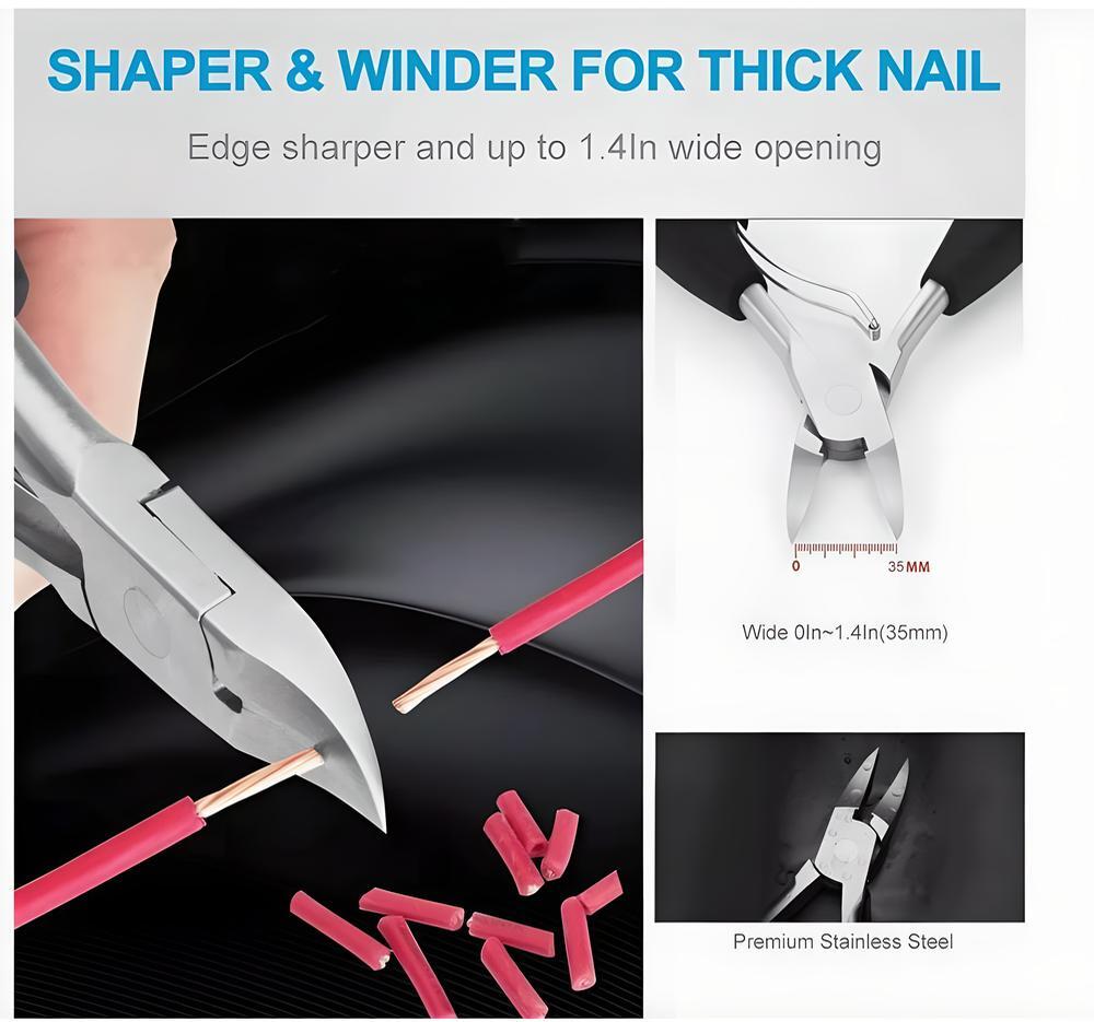 Toenail Clippers for Thick and Ingrown Nails - Precision Control, Stainless Steel