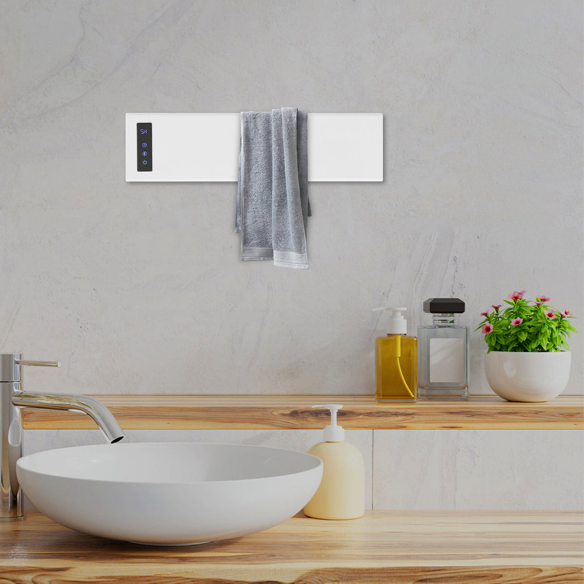 Electric Wall-Mounted Towel Warmer and Heater for Bathroom