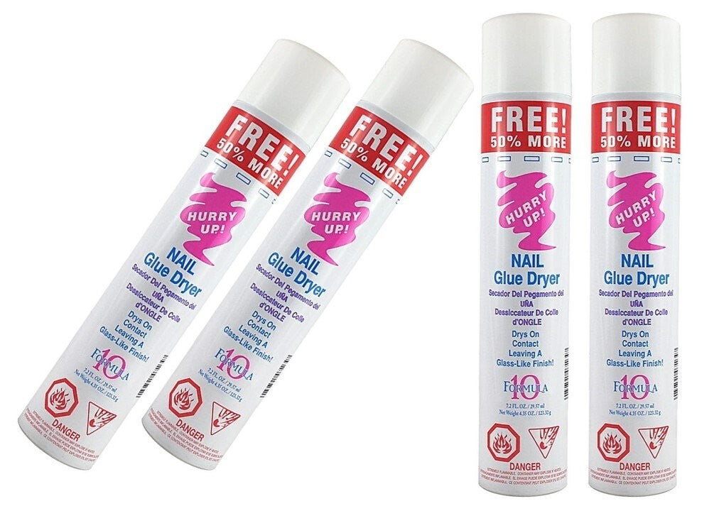 Nail Glue Dryer Spray - 4 Bottles Hurry Up Nail Activator 7.2 oz