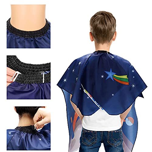 Kids Waterproof Haircut Cape Cloth Gown for Salon & Barbershops