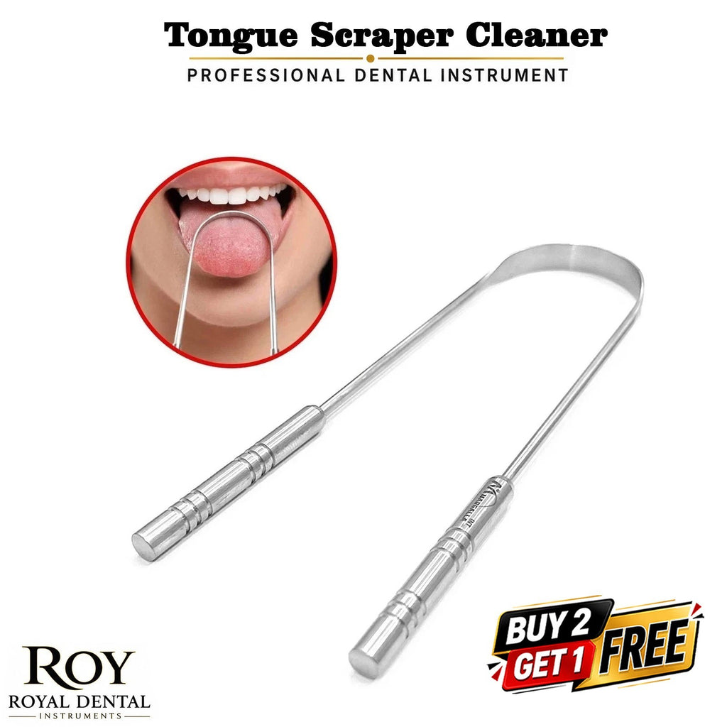 Stainless Steel Tongue Scraper for Oral Hygiene - Reusable & Autoclavable