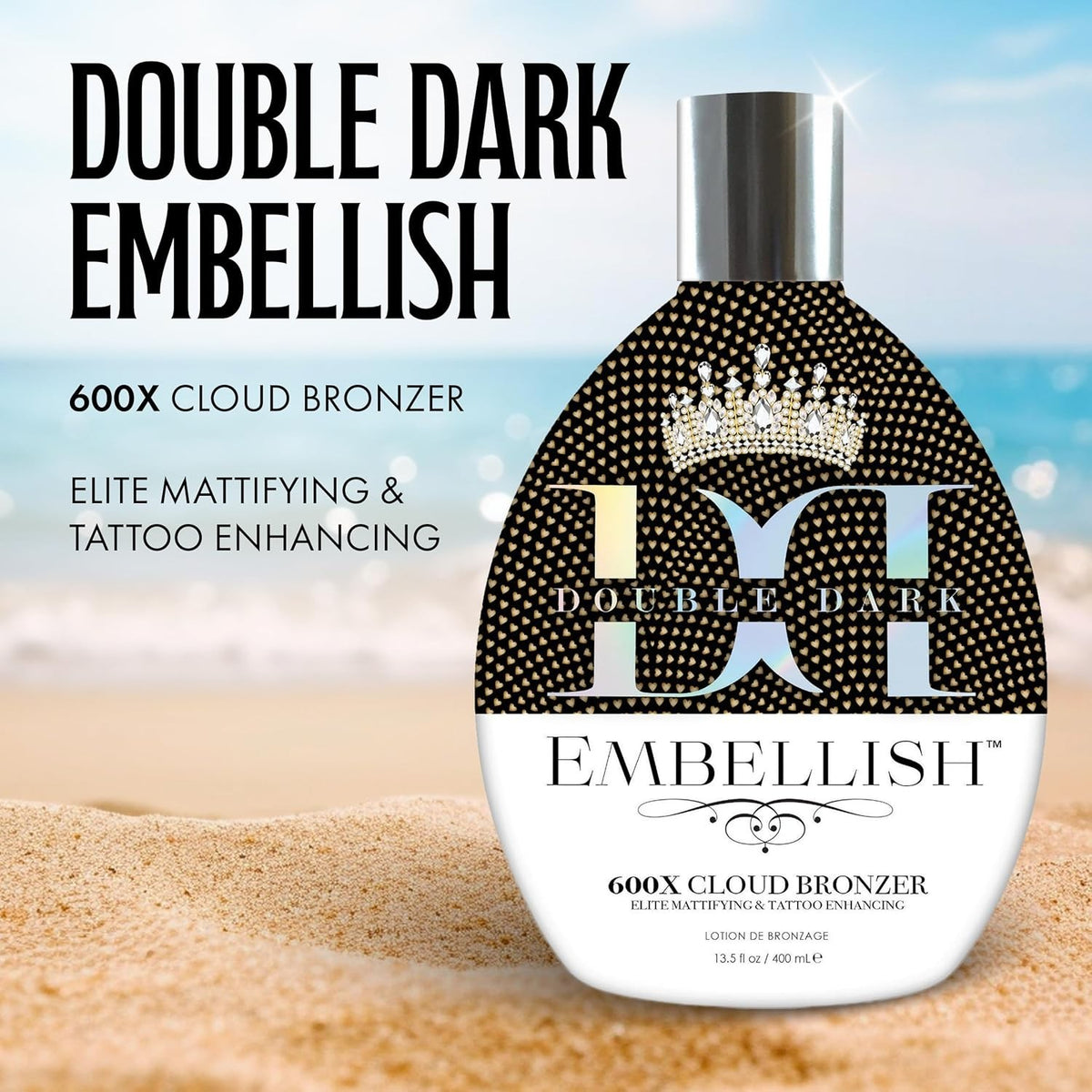 Double Dark Tanning Lotion with Bronzer & Tattoo Enhancer 13.5 Fl Oz